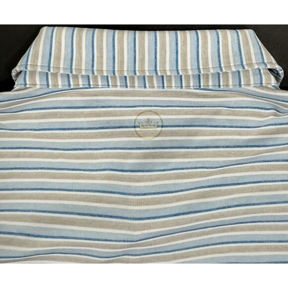 Peter Millar Polo Shirt Mens Crown Crafted Medium Striped Belfair Golf Club - Picture 13 of 14